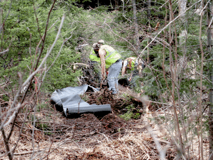 Laying erosion control blanket